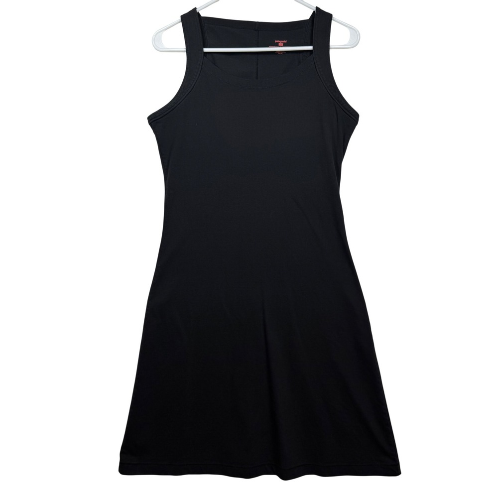 Patagonia Vitaliti Strappy Black Dress Organic Cotton Polyester Blend Sz Medium